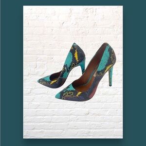 Steve Madden Snakeskin Stiletto Heels Womens Size 5.5 Multicolor Pre owned